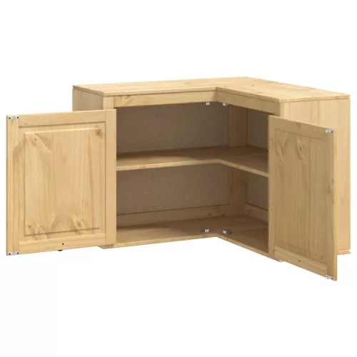  Cabinet polcokkal tárolóval Méz 80 x 80 x 60 cm Tömör fenyőfa