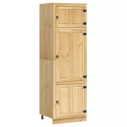  Cabinet polcokkal tárolóval Méz 60 x 32 x 40 cm Tömör fenyőfa