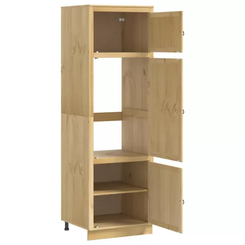  Cabinet polcokkal tárolóval Méz 60 x 32 x 40 cm Tömör fenyőfa