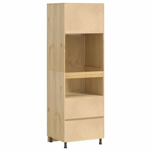  Cabinet polcokkal tárolóval Méz 60 x 32 x 40 cm Tömör fenyőfa