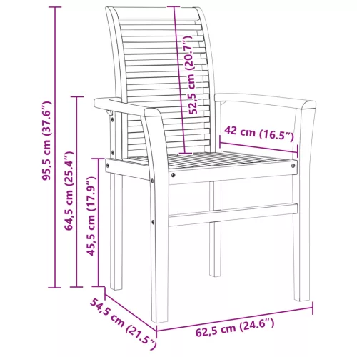  Egymásra Rakható Kerti Szék 2 db Tömörfa Tíkfa