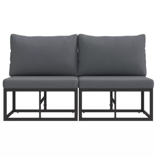  Kültéri bútor szettek párnával párnával 2 pcs Fekete és Antracit
