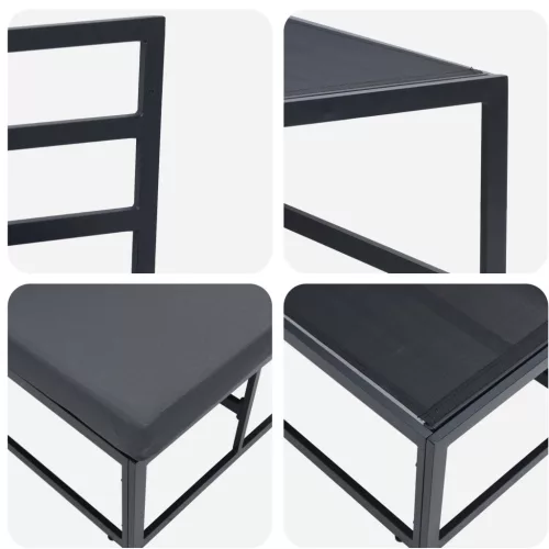  Kültéri bútor szettek párnával párnával 2 pcs Fekete és Antracit