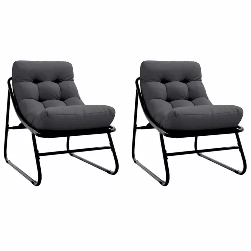  Kerti bútor 2 pcs Fekete 60,5 x 81 x 71 cm Porszórt acél