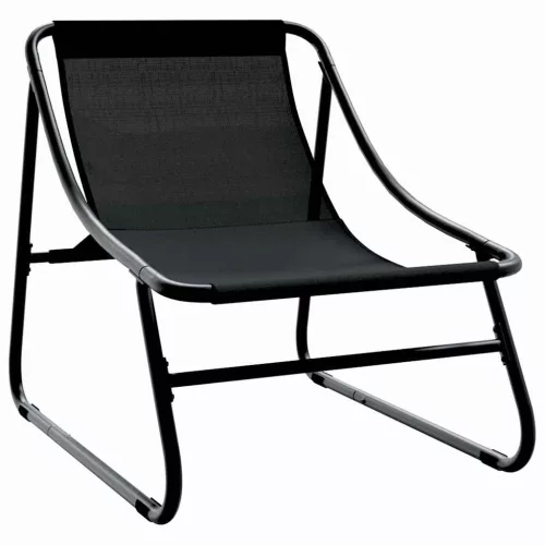  Kerti bútor 2 pcs Fekete 60,5 x 81 x 71 cm Porszórt acél