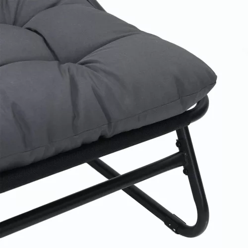  Kerti bútor 2 pcs Fekete 60,5 x 81 x 71 cm Porszórt acél