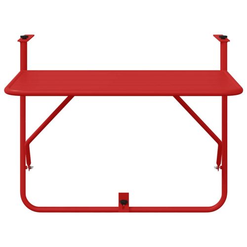  Függő erkélyasztal Piros 60 x 39 x 65 cm Acél