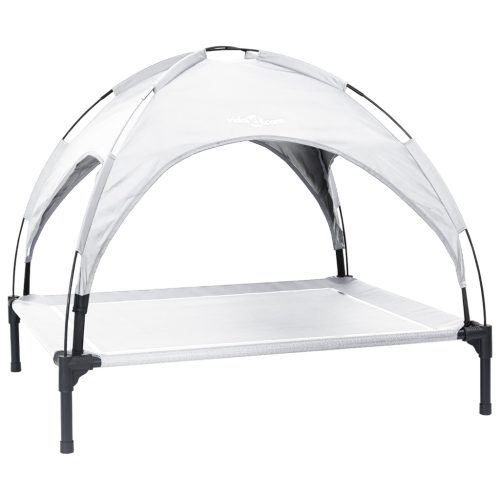  Emelt kutyaágy levehető tetővel Ezüst szürke L Fém