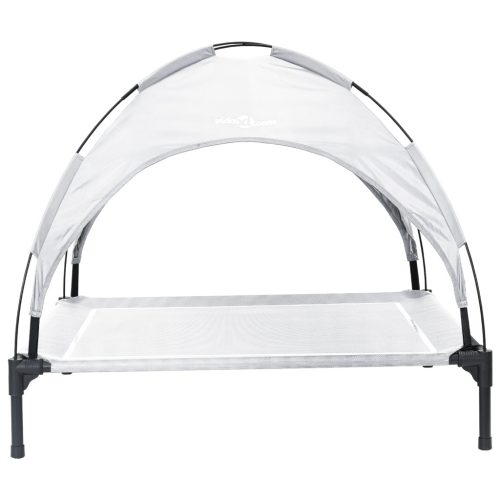  Emelt kutyaágy levehető tetővel Ezüst szürke L Fém