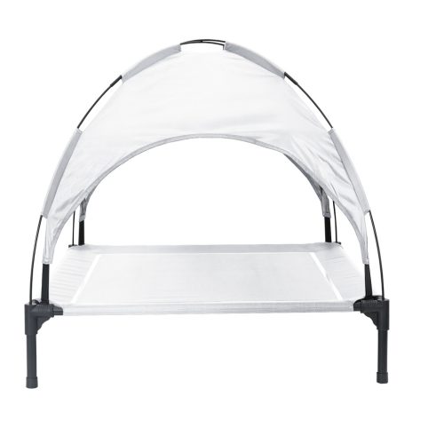  Emelt kutyaágy levehető tetővel Ezüst szürke L Fém