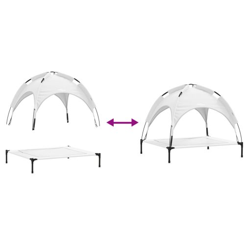  Emelt kutyaágy levehető tetővel Ezüst szürke L Fém