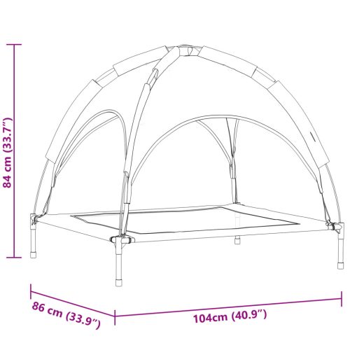  emelt kutyaágy levehető tetővel tengerészkék XL fém