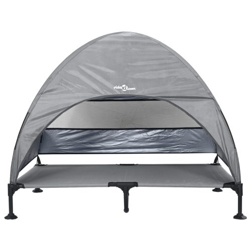  emelt kutyaágy levehető tetővel világosszürke XL acél