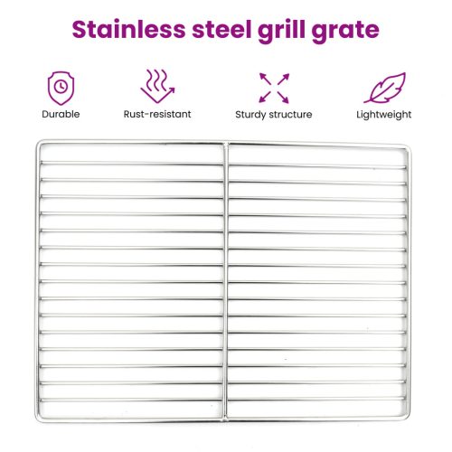  BBQ Grill Rács Téglalap 40x30 cm 304 Rozsdamentes Acél