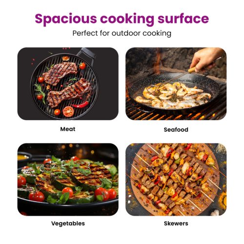  BBQ Rács Fogantyúkkal, Négyszögletes, 60x40 cm, 304 Rozsdamentes Acél