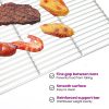  BBQ Grill Rács Fogantyúkkal, Négyszögletes 67x40 cm, 304 Rozsdamentes Acél