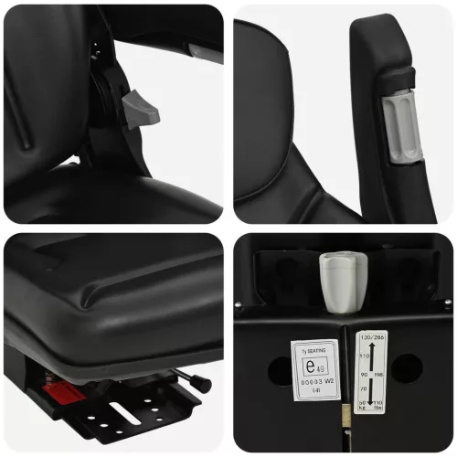  Traktor ülés felfüggesztéssel Fekete 60 x 58 x 72 cm