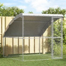  Kutyaház tárolóval Ezüst 2 x 2 x 2 m Acél