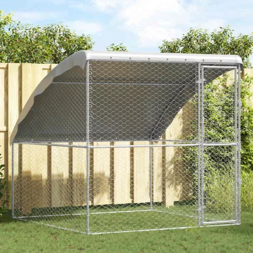  Kutyaház tárolóval Ezüst 2 x 2 x 2 m Acél