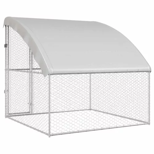  Kutyaház tárolóval Ezüst 2 x 2 x 2 m Acél