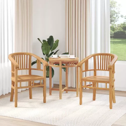  Kerti székek 2 pcs Barna 63 x 58 x 89 cm Tömör tíkfa