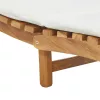  Napozó párnával Krémfehér 188 x 55 x 59 cm Tömör tíkfa
