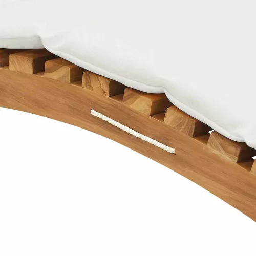  Napozó párnával Krémfehér 188 x 55 x 59 cm Tömör tíkfa