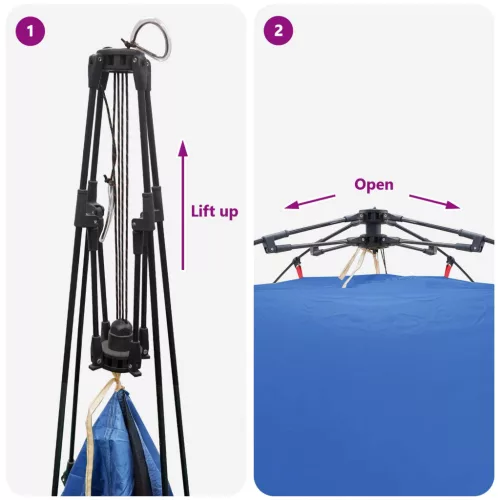  Azonnali sátor tárolóval Azure kék 260 x 260 x 185 cm Acél