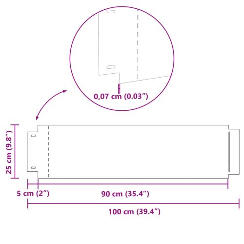  Pázsit Szegélyezések 5 db 25x100 cm Rugalmas Galvanizált Acél