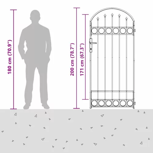  Kerítés kapu Szürke 89 x 200 cm Acél