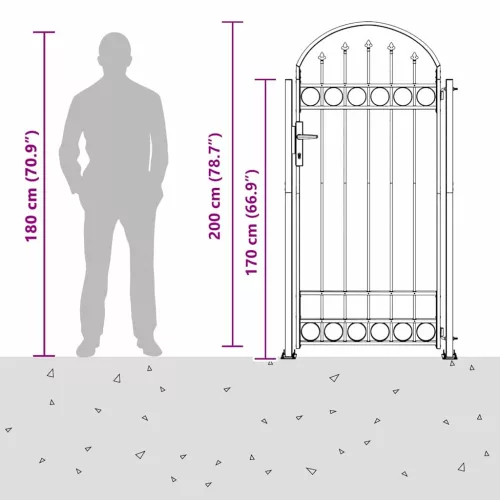  Kerítés kapu Szürke 102 x 200 cm Acél