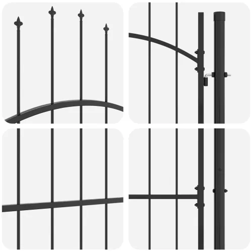  Kerti kapu zárral Szürke 100 x 100 cm Acél