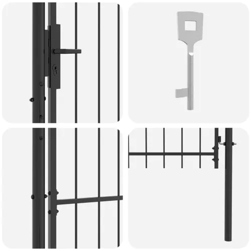  Kerti kapu zárral Szürke 100 x 100 cm Acél