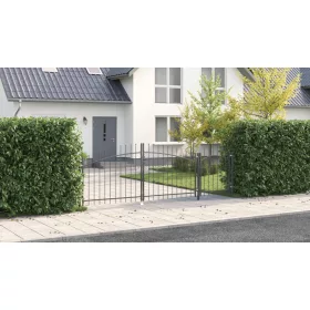  Kertkapu lándzsa csúccsal szürke 125x400 cm acél