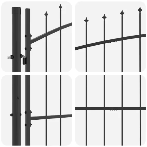  Kertkapu lándzsa csúccsal szürke 125x400 cm acél