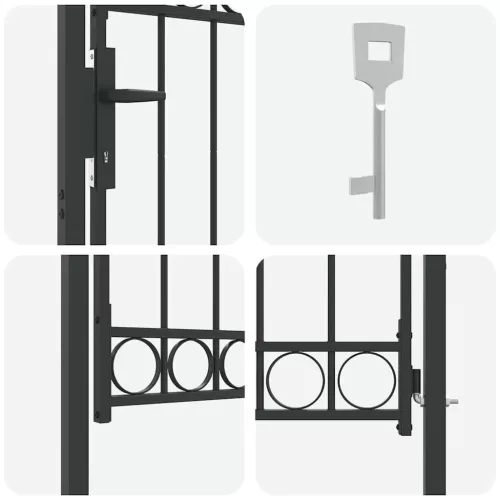  Kerítés kapu Szürke 100 x 125 cm Porszórt Acél
