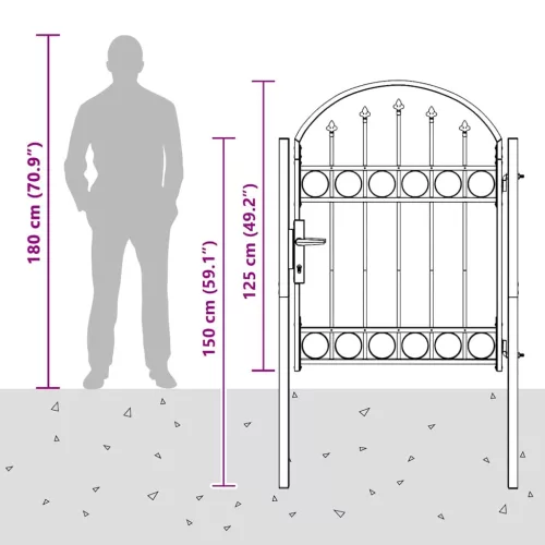  Kerítés kapu Szürke 100 x 125 cm Porszórt Acél
