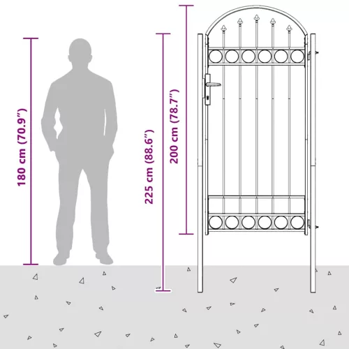  Kerítés kapu Szürke 100 x 250 cm Porszórt Acél