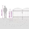  Kertkerítés Kapu Egyéb Szürke 300 x 150 cm Acél