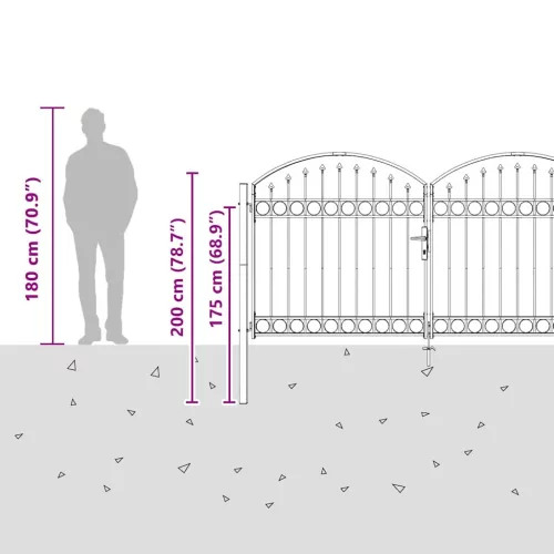  Kertkerítés Kapu Egyéb Szürke 300 x 150 cm Acél