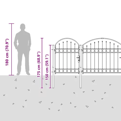  Kerti Kapu Íves Födelével Szürke 4 x 1,25 m Acél