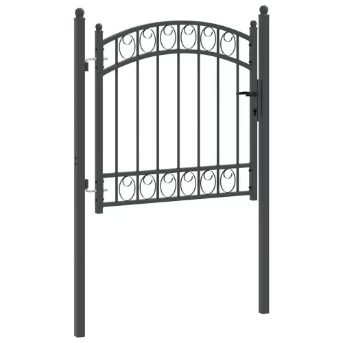  Kerítés kapu zárral Szürke 100 x 100 cm Porszórt Acél