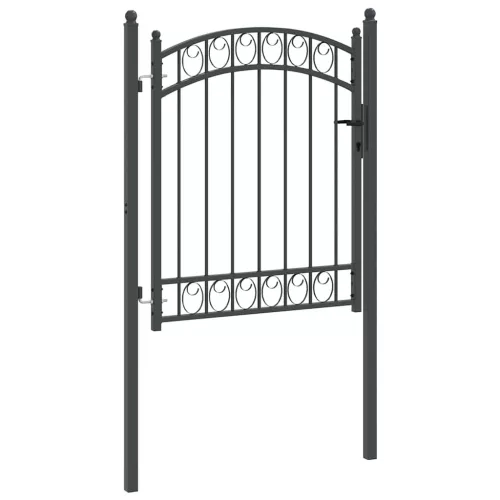  Kerítés kapu zárral Szürke 150 x 100 cm Porszórt Acél