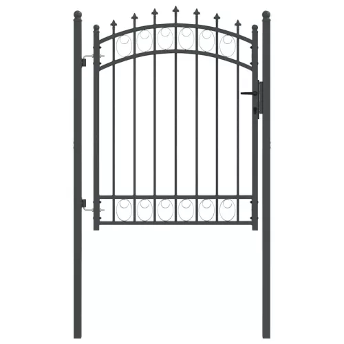  Tüskés kerítési kapu zárral Szürke 150 x 100 cm Porszórt Acél