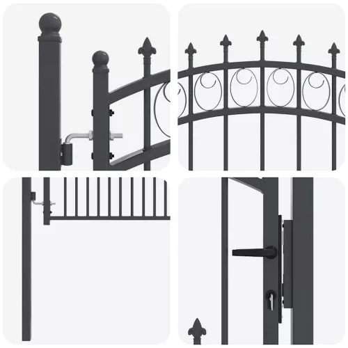  Kapu tüskékkel Szürke 125 x 100 cm Porszórt Acél