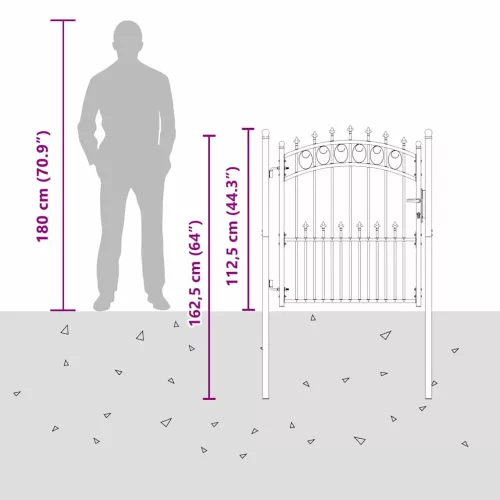  Kapu tüskékkel Szürke 125 x 100 cm Porszórt Acél
