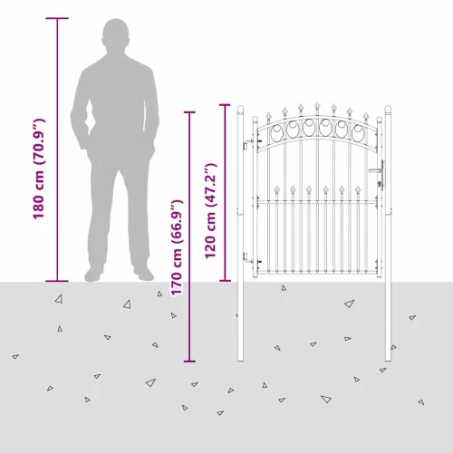  Kapu tüskékkel Szürke 150 x 100 cm Porszórt Acél