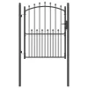  Tüskés kerítési kapu zárral Szürke 150 x 100 cm Porszórt Acél