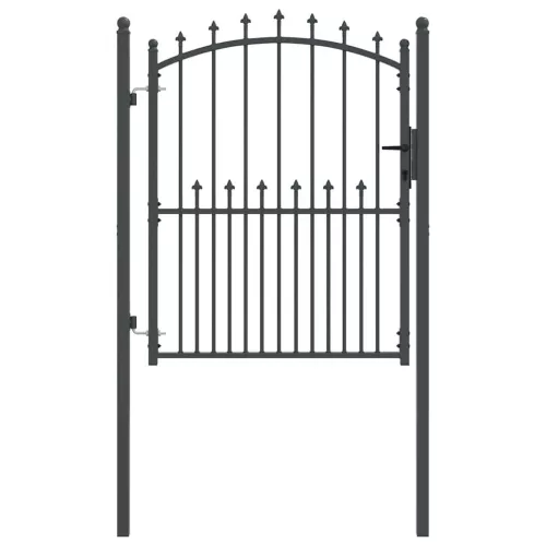  Tüskés kerítési kapu zárral Szürke 150 x 100 cm Porszórt Acél