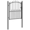  Tüskés kerítési kapu zárral Szürke 150 x 100 cm Porszórt Acél
